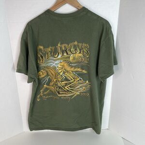 Sturgis Motorcycle Rally Graphic T Shirt, XL, Green, Gildan, 2022, 82nd Annual